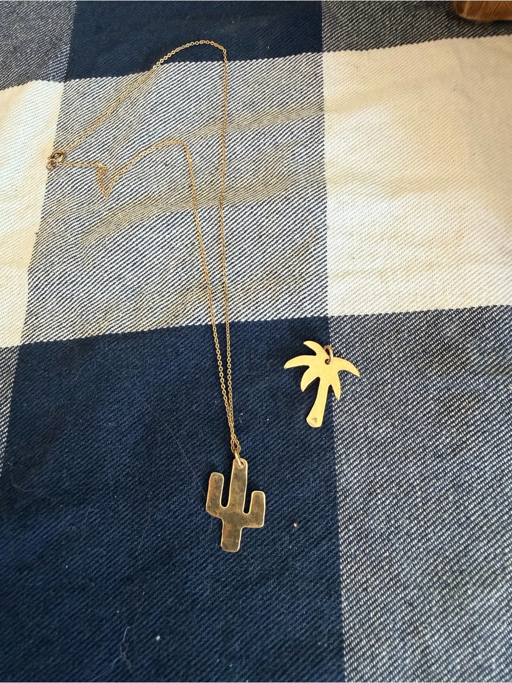 James Michelle gold tone necklace w extra charm